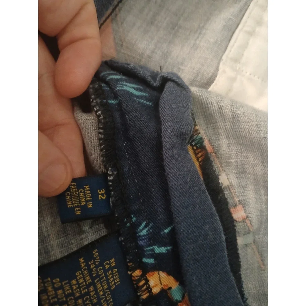 Polo Ralph Lauren Shorts Mens 34 Blue Sailboat Cotton Linen (Tag 32) 6" Inseam - Picture 3 of 7